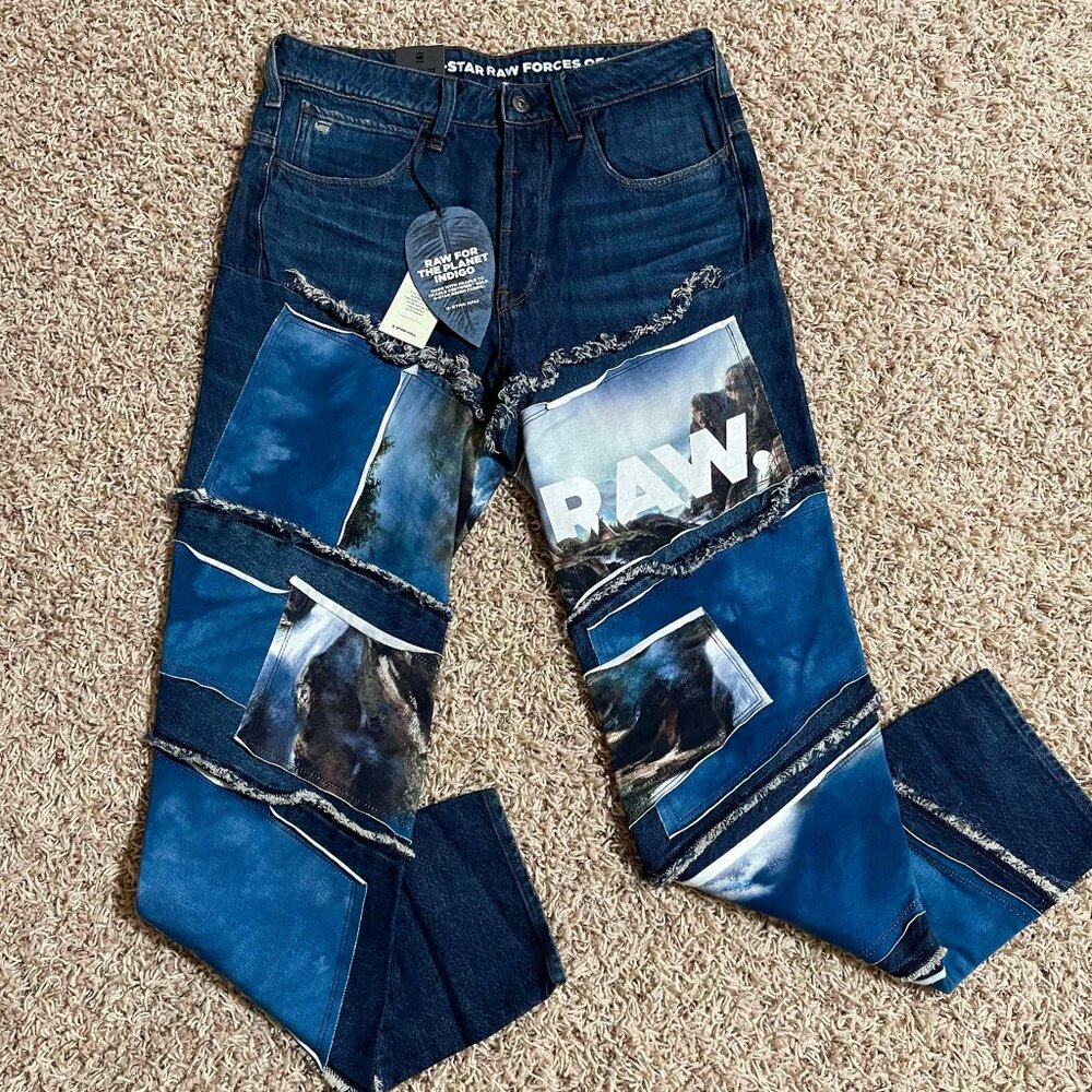 G-Star RAW x Jaden Smith Men's Spiraq RFTP 3D Patchwork Slim Jeans, Size 30x32